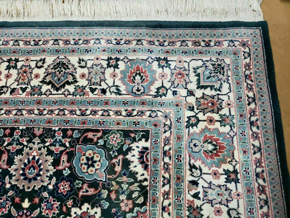 8' X 10' Handmade Indian Oriental Wool Rug Carpet Organic Dye Forest Green Nice - Nuvé