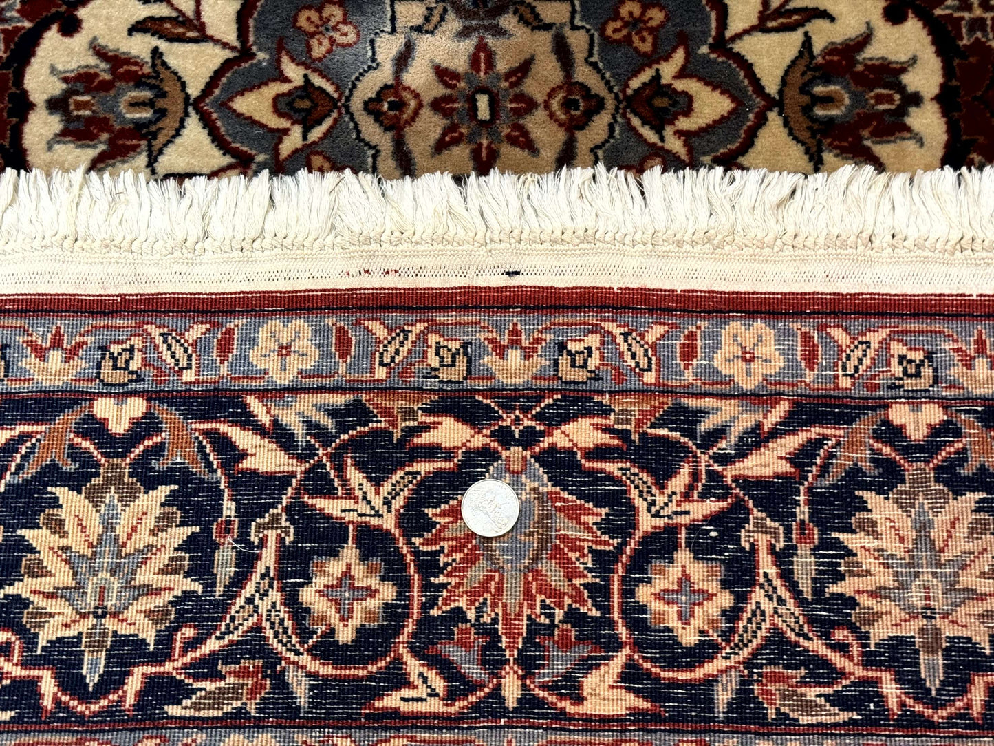 Sino Persian Rug 4x6, Traditional Wool Hand Knotted Carpet, Red Navy Blue, 225 KPSI - Nuvé