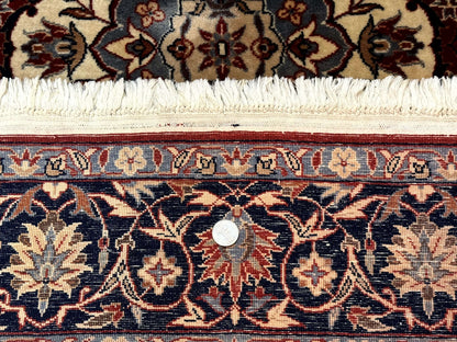 Sino Persian Rug 4x6, Traditional Wool Hand Knotted Carpet, Red Navy Blue, 225 KPSI - Nuvé