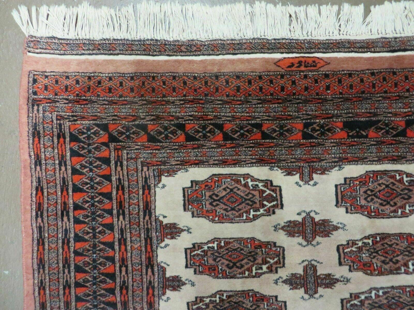4' X 6' Vintage Handmade Bokhara Turkoman Pakistan Wool Rug Carpet Nice - Nuvé