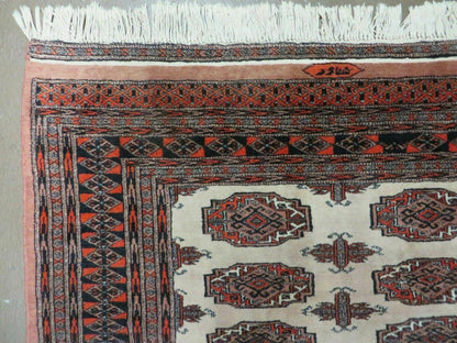 4' X 6' Vintage Handmade Bokhara Turkoman Pakistan Wool Rug Carpet Nice - Nuvé