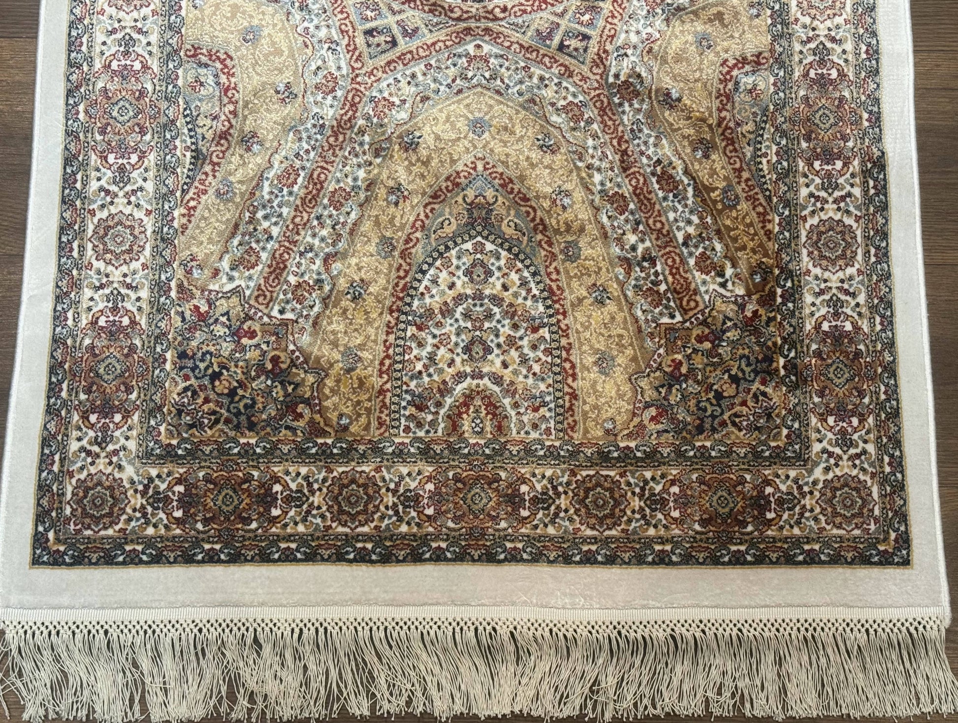 Turkish Silk Runner Rug 2.6 x 13, Dome Design, Hereke Runner, Bamboo Silk, New - Nuvé