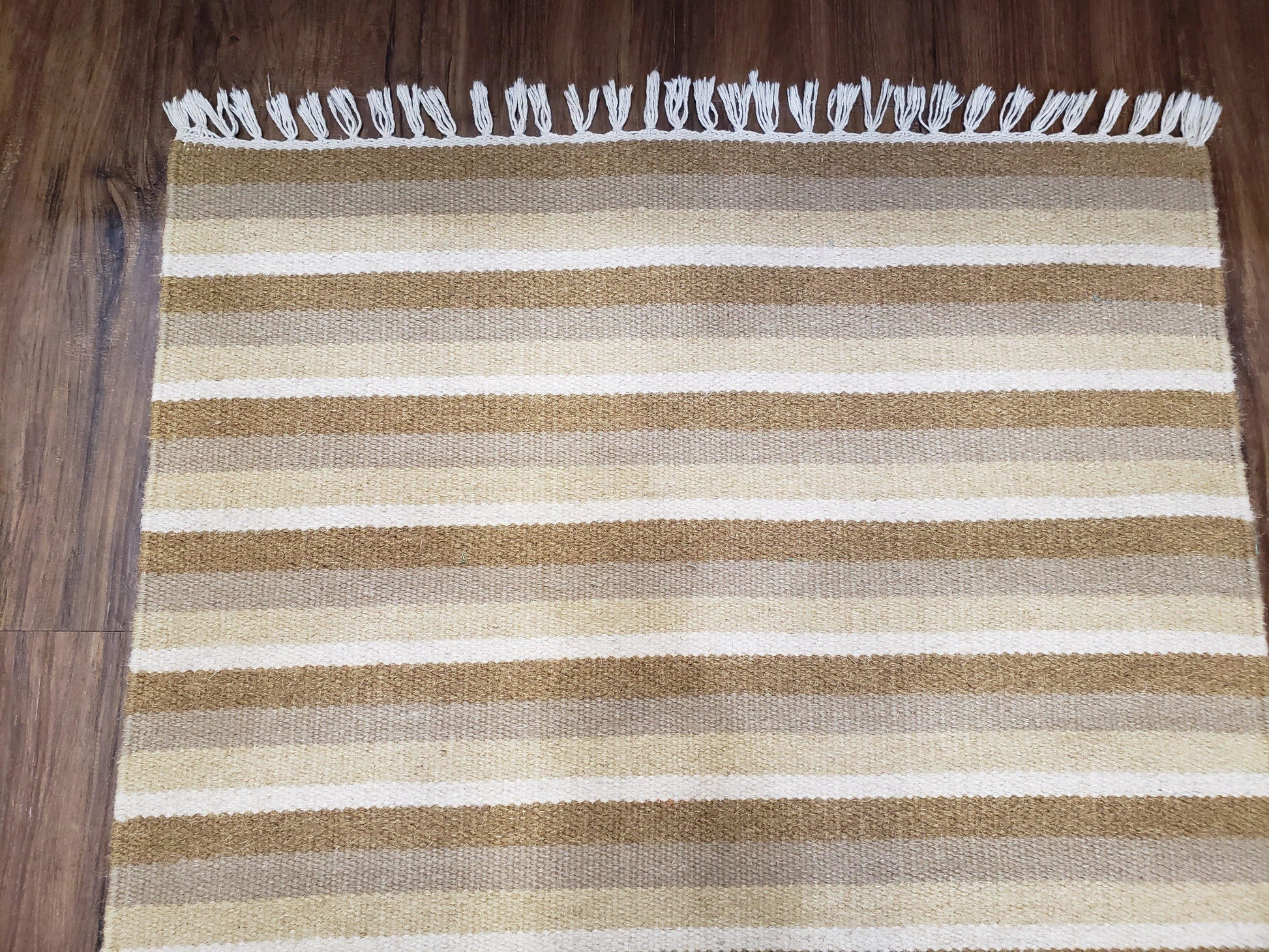 Striped Runner Rug, Flatweave Runner Rug, Hallway Runner, 15 ft Carpet Runner for Hall, Earth Tone Colors, Handmade Hand Woven Farmhouse Rug - Nuvé