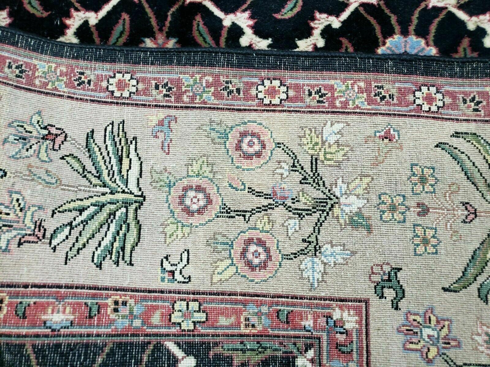 6' X 9' Handmade India Floral Oriental Wool Rug Carpet Hand Knotted Nice Black - Nuvé