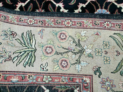 6' X 9' Handmade India Floral Oriental Wool Rug Carpet Hand Knotted Nice Black - Nuvé