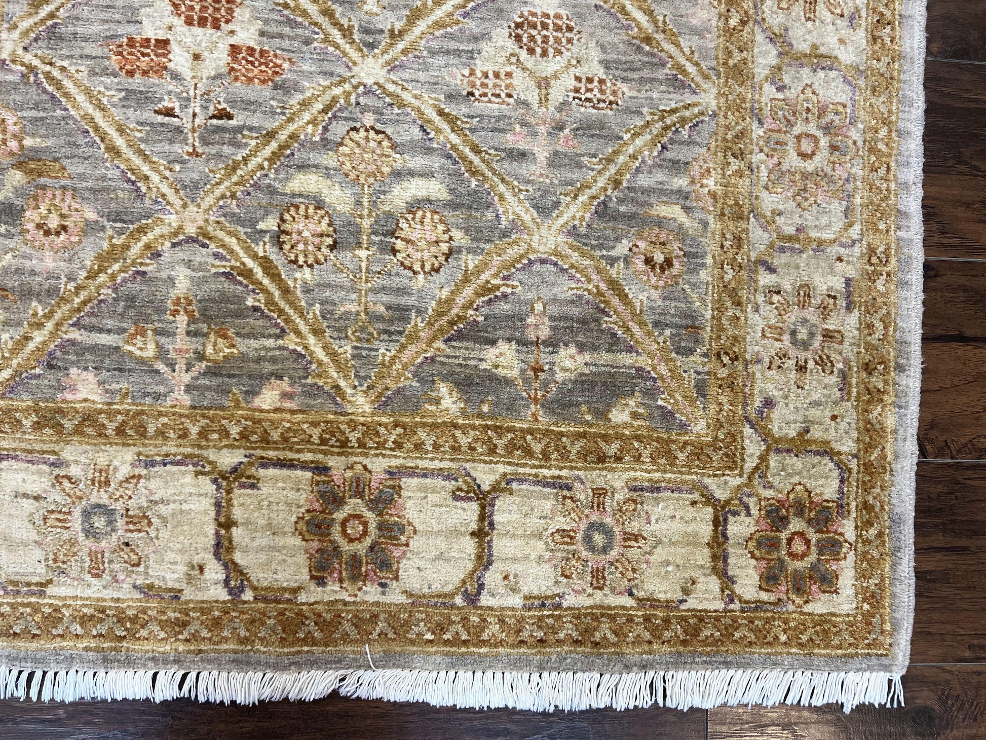 Pakistani Peshawar Rug 3.6 x 5, Safavieh Wool Handmade Hand Knotted Vintage Rug, Panel Design Oriental Carpet, Pair C - Nuvé