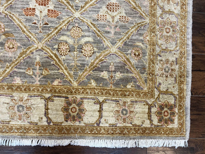 Pakistani Peshawar Rug 3.6 x 5, Safavieh Wool Handmade Hand Knotted Vintage Rug, Panel Design Oriental Carpet, Pair C - Nuvé