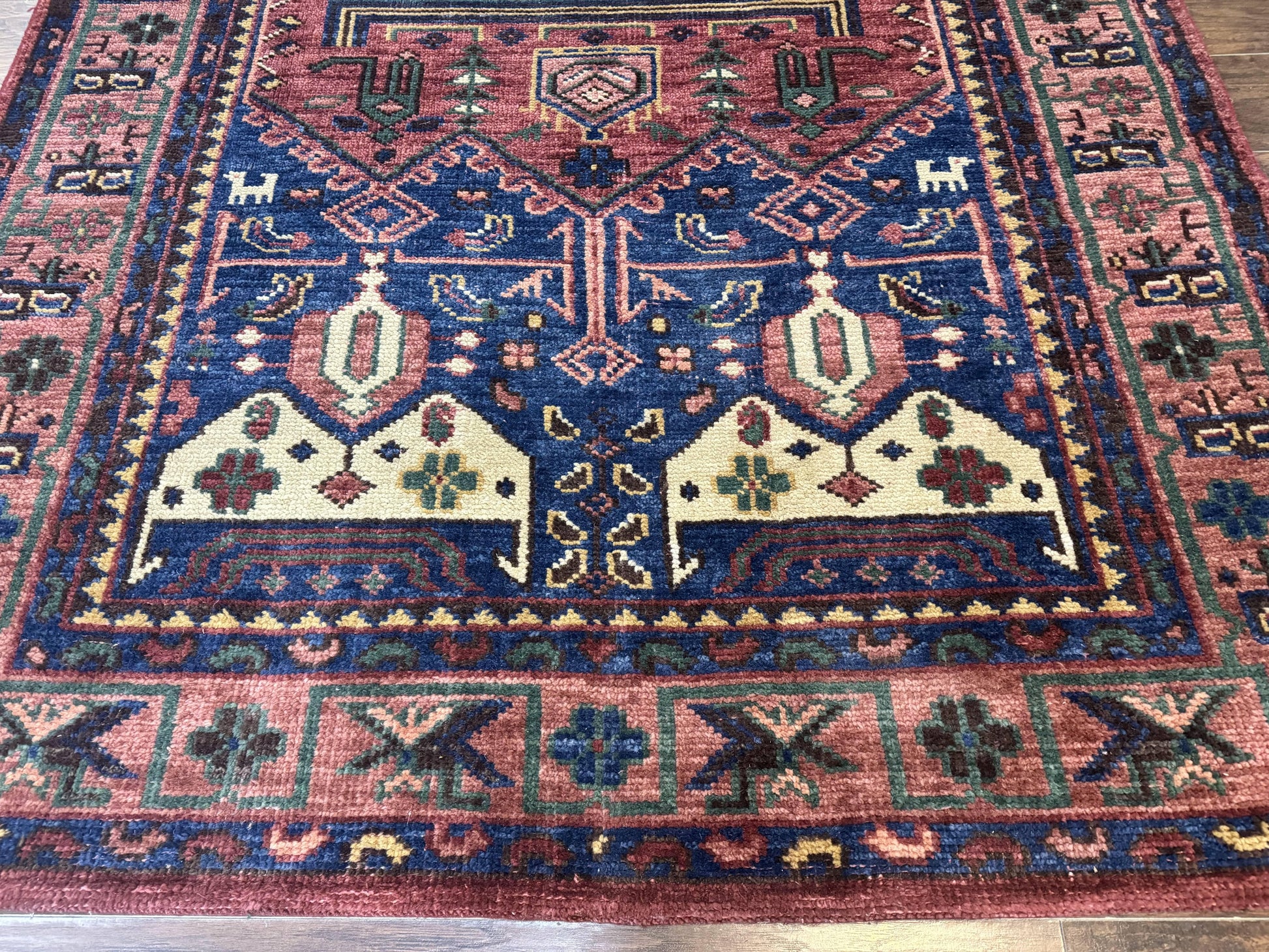 Persian Tribal Heriz Design Rug 6x9, Pottery Barn Rug, Hand Knotted Wool Vintage Rug - Nuvé