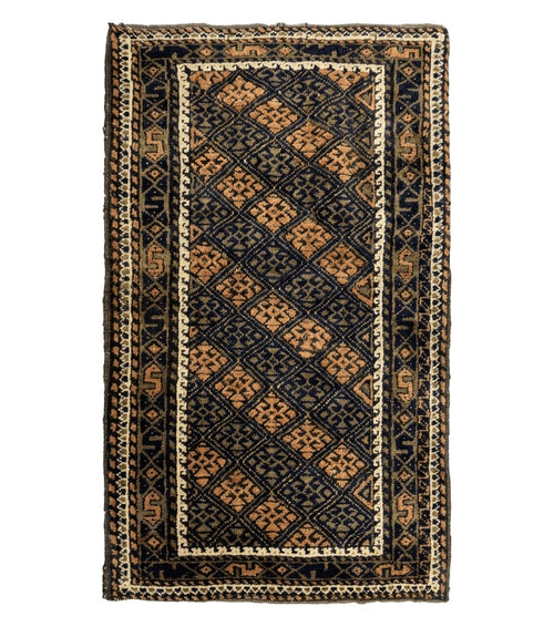 2' X 3' Antique Handmade Pakistani Bokhara Turkoman Balouchi Wool Rug Mat Nice