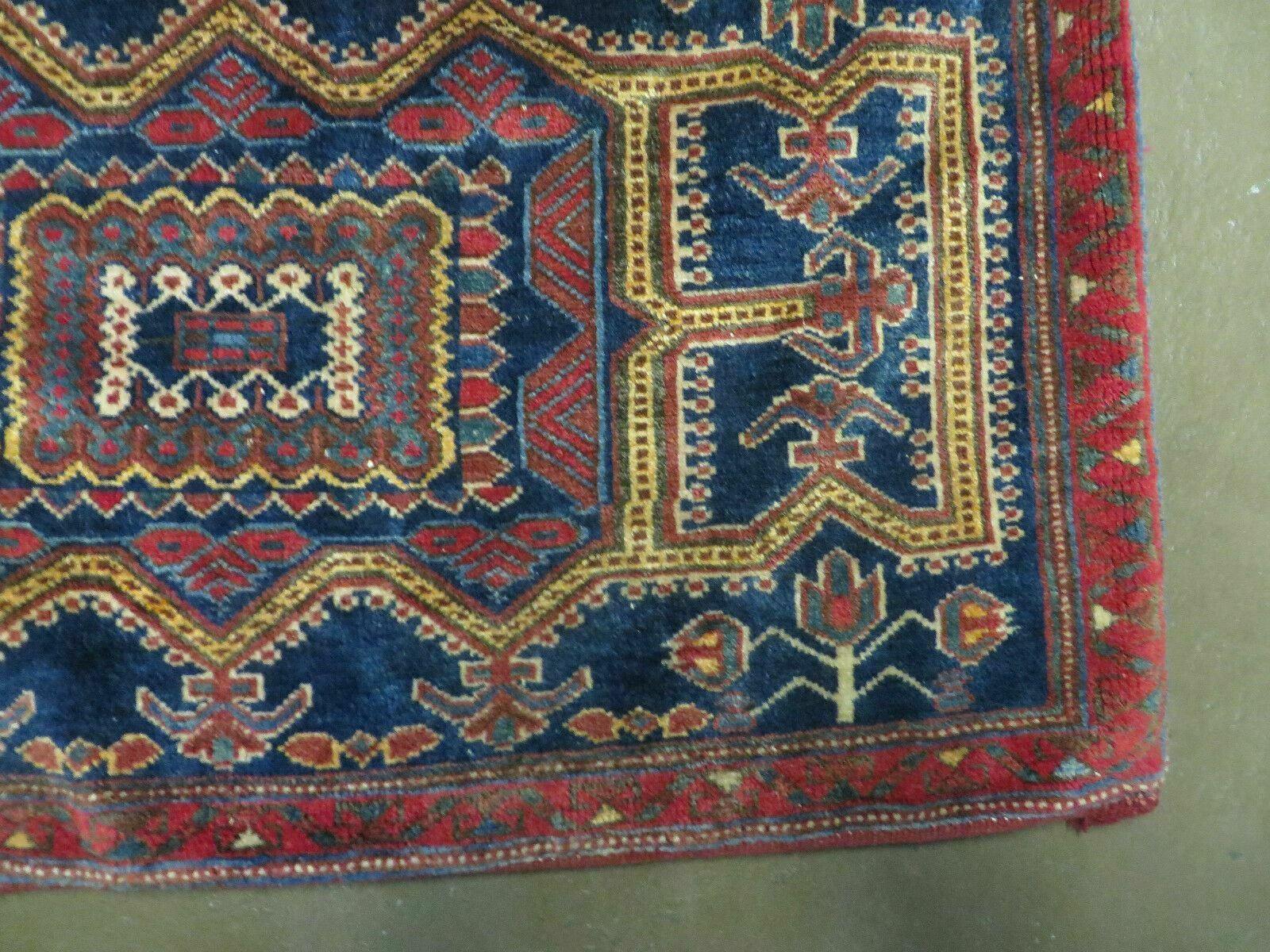 3' X 4.5' Antique Handmade Turkish Tribal Wool Rug Double Saddle Bag Nice - Nuvé