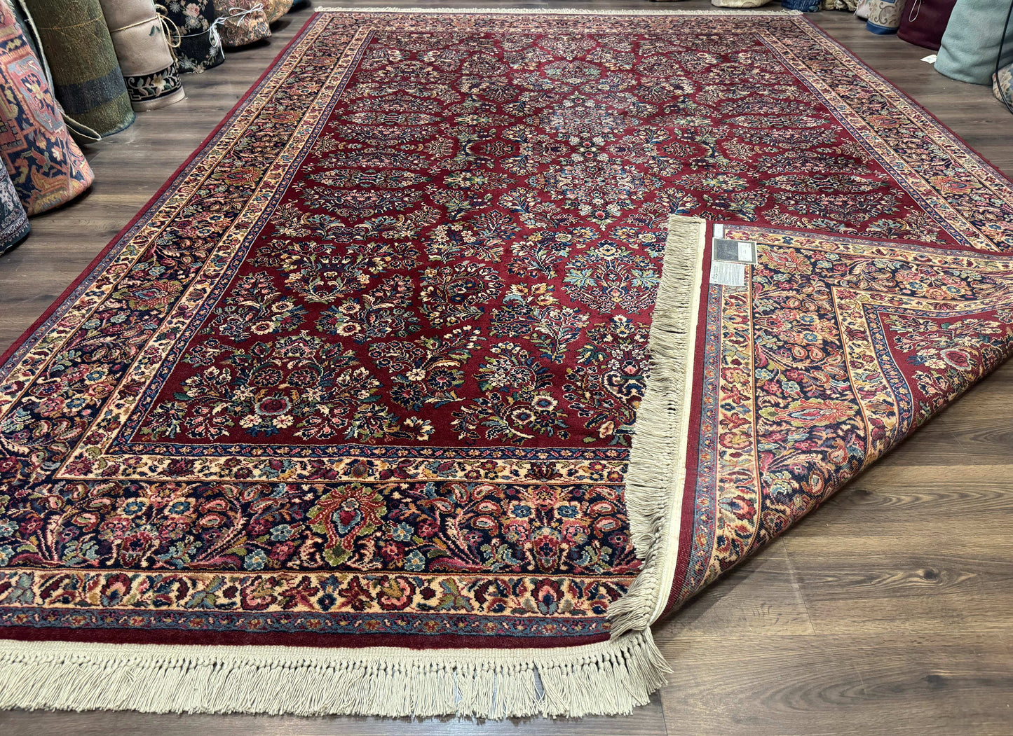 10x14 Karastan Rug Red Sarouk #785, Wool Original 700 Series - Nuvé