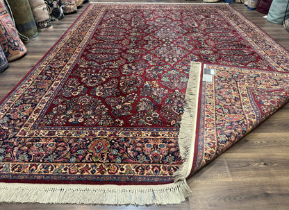 10x14 Karastan Rug Red Sarouk #785, Wool Original 700 Series - Nuvé