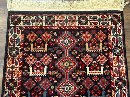 Small Karastan Rug 3x4, Yuruk Collection, Wool, Tribal, Geometric, Navy Blue - Nuvé