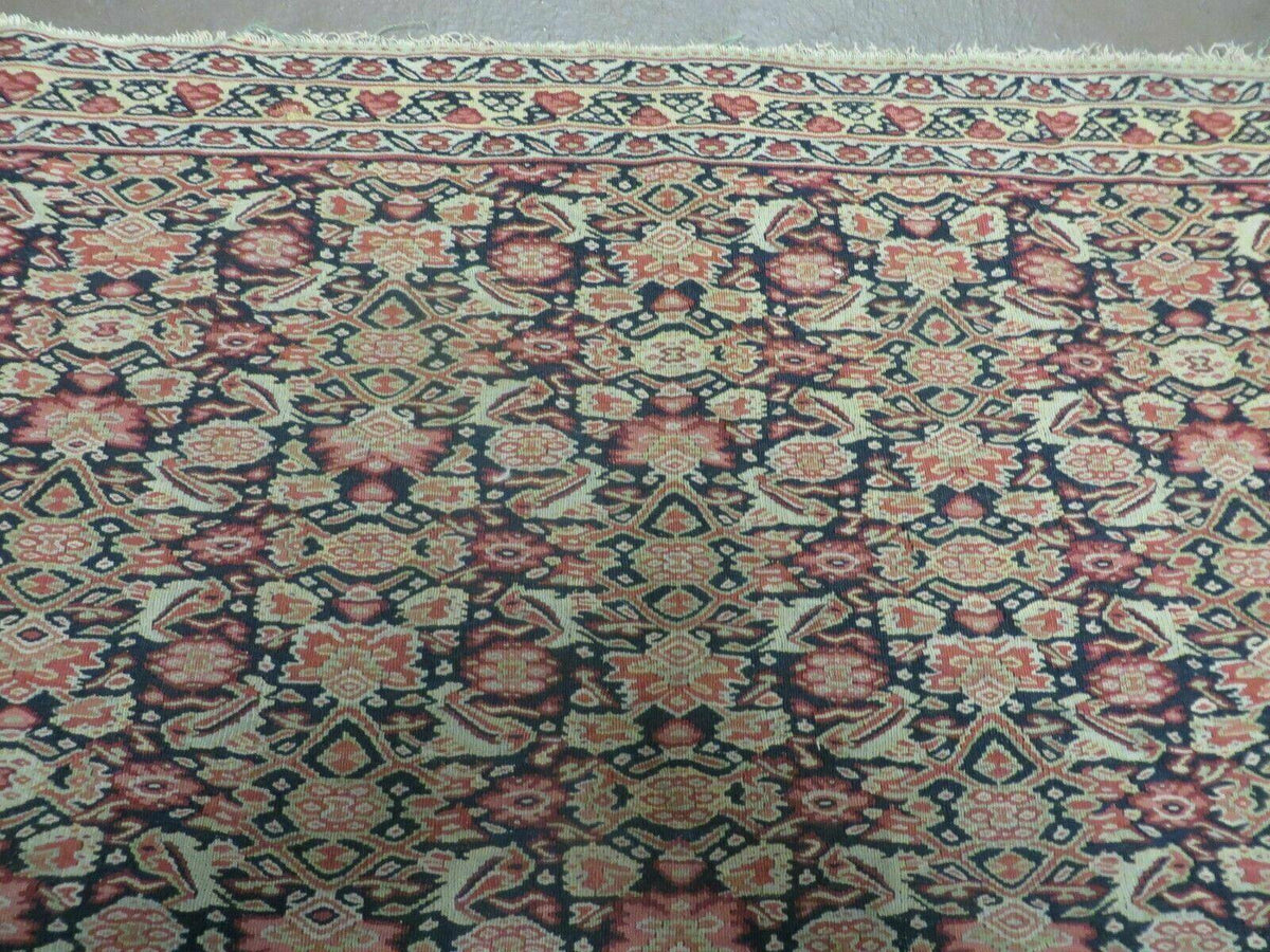 4' X7' Antique Handmade Turkish Wool Kilim Soumak Flat Weave Rug Tribal Organic
