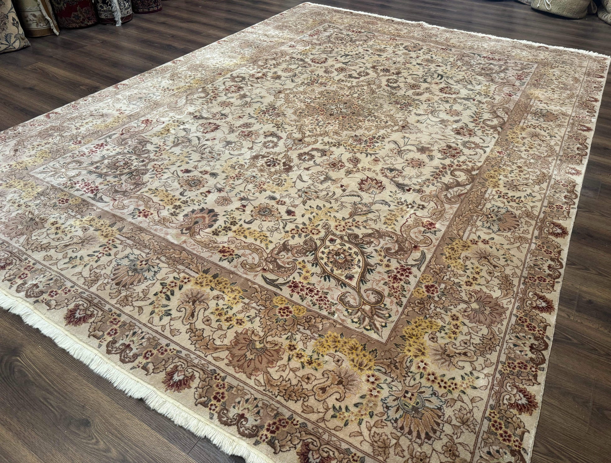 Sino Persian Rug 8x12, Wool & Silk, Traditional Elegant Carpet, Fine 200 KPSI - Nuvé