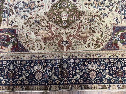 Rare Antique Indian Agra Rug, Early 20th Century Indian Carpet, Animal and Angel Motifs, Hunting Scene, Collectible Oriental Carpet, Wow - Nuvé