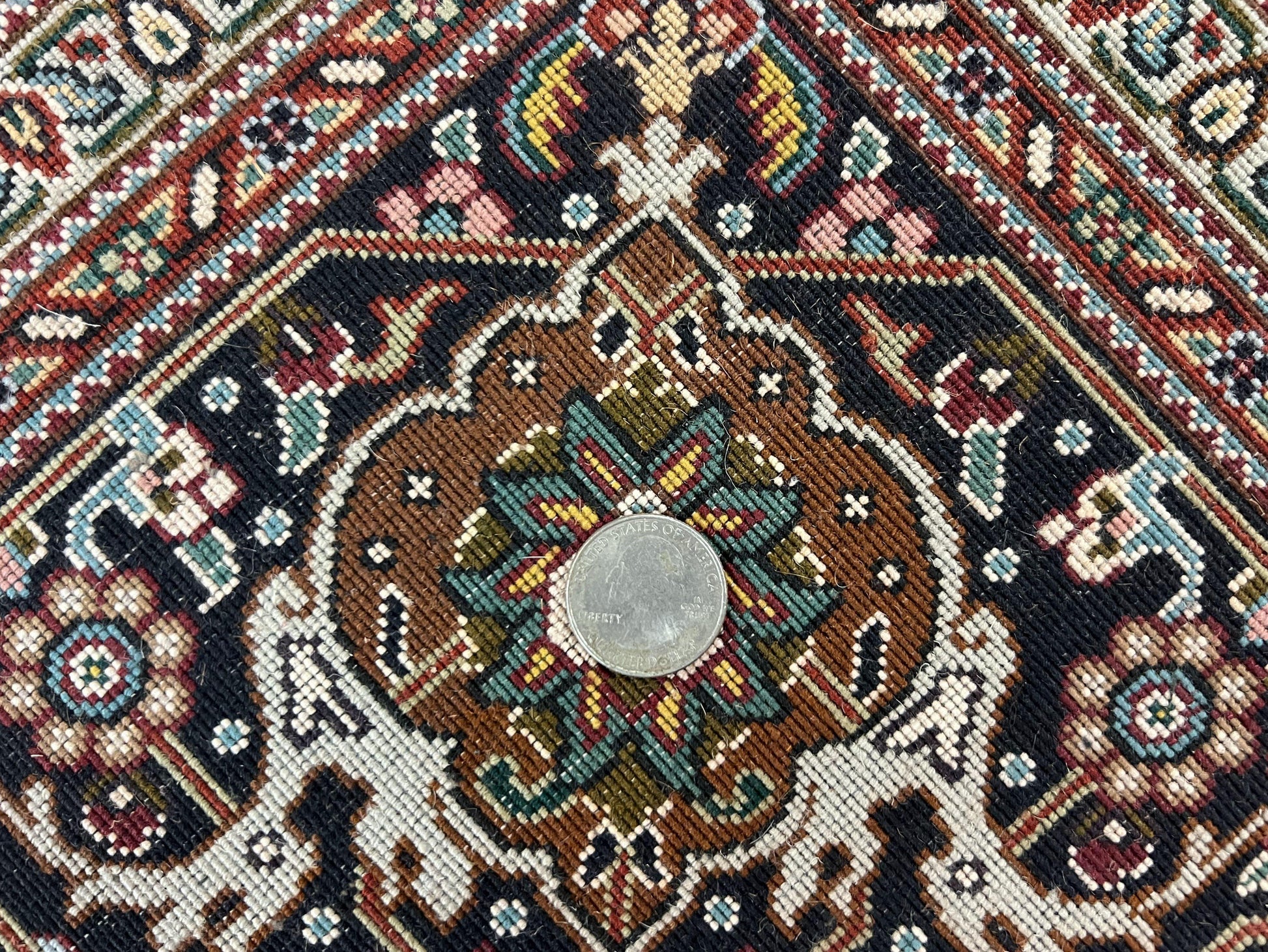 Wonderful Persian Tabriz Rug 7x10 ft, Very Fine 50 Raj 350 KPSI Oriental Carpet, Herati Mahi Pattern, Authentic Hand Knotted Handmade Wool Vintage - Nuvé