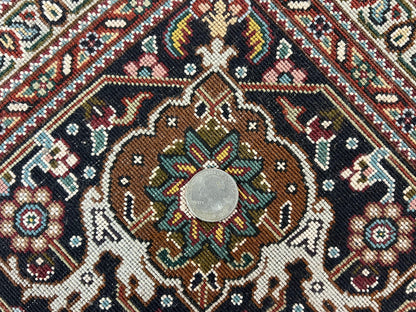 Wonderful Persian Tabriz Rug 7x10 ft, Very Fine 50 Raj 350 KPSI Oriental Carpet, Herati Mahi Pattern, Authentic Hand Knotted Handmade Wool Vintage - Nuvé