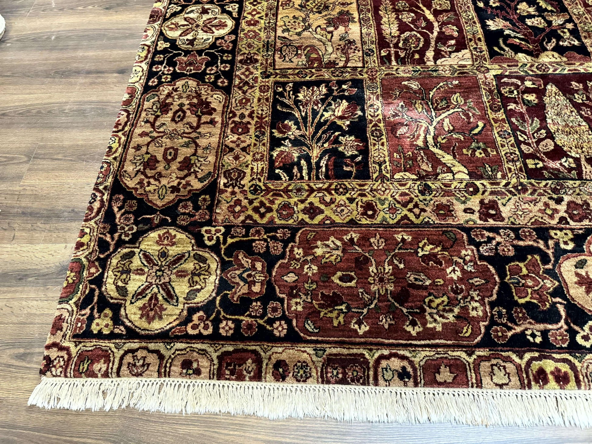 Indo Persian Rug 9x12, Bakhtiari Panel Design, Multicolor, Soft Wool Pile - Nuvé