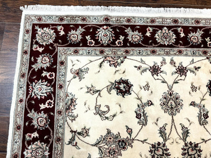 Ivory and Burgundy Pak Persian Rug 6x9 - Nuvé