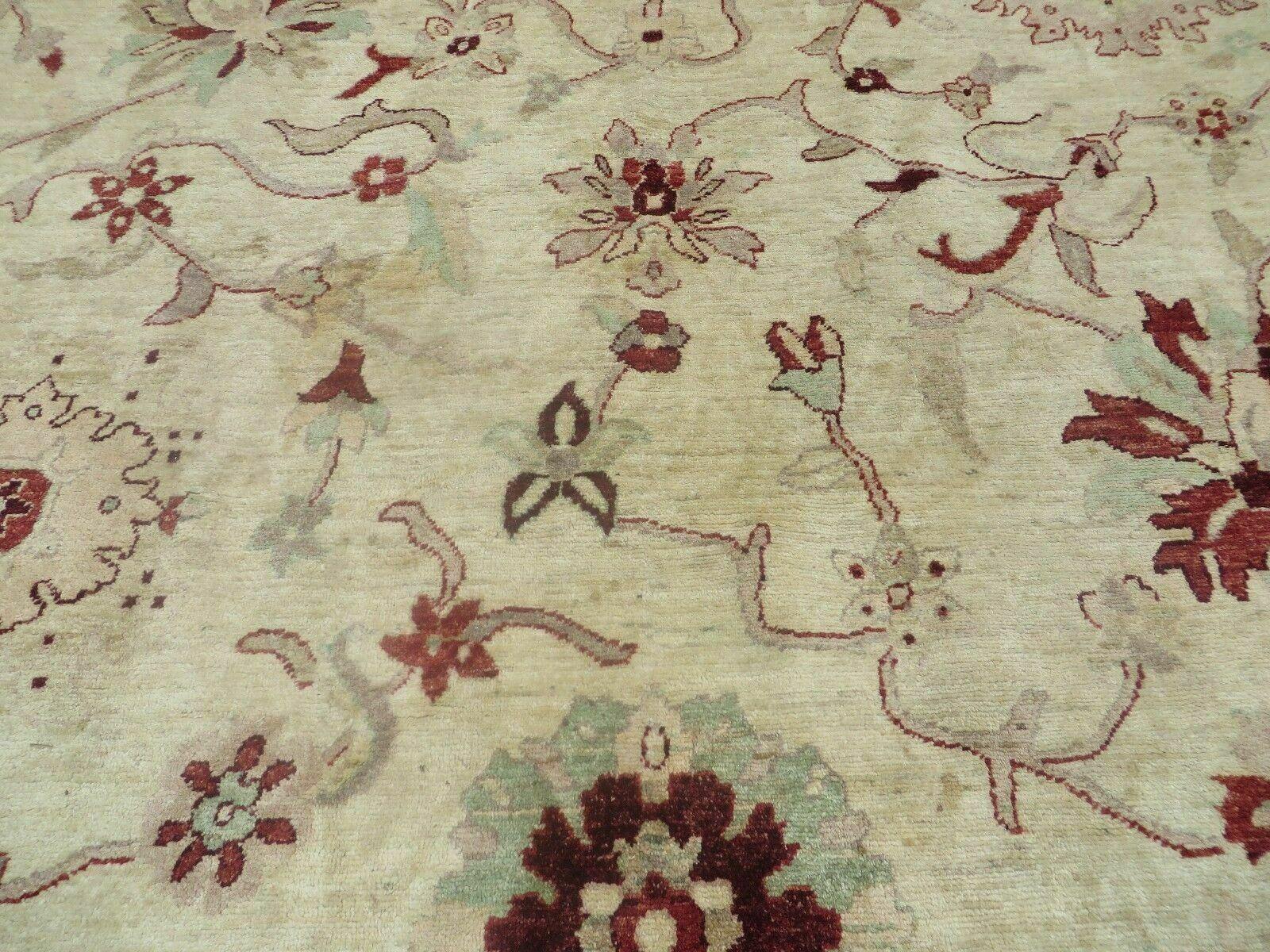10' X 14' Vintage Hand Knotted Made Indian Agra Wool Rug Vegetable Dyes - Nuvé