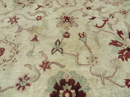 10' X 14' Vintage Hand Knotted Made Indian Agra Wool Rug Vegetable Dyes - Nuvé