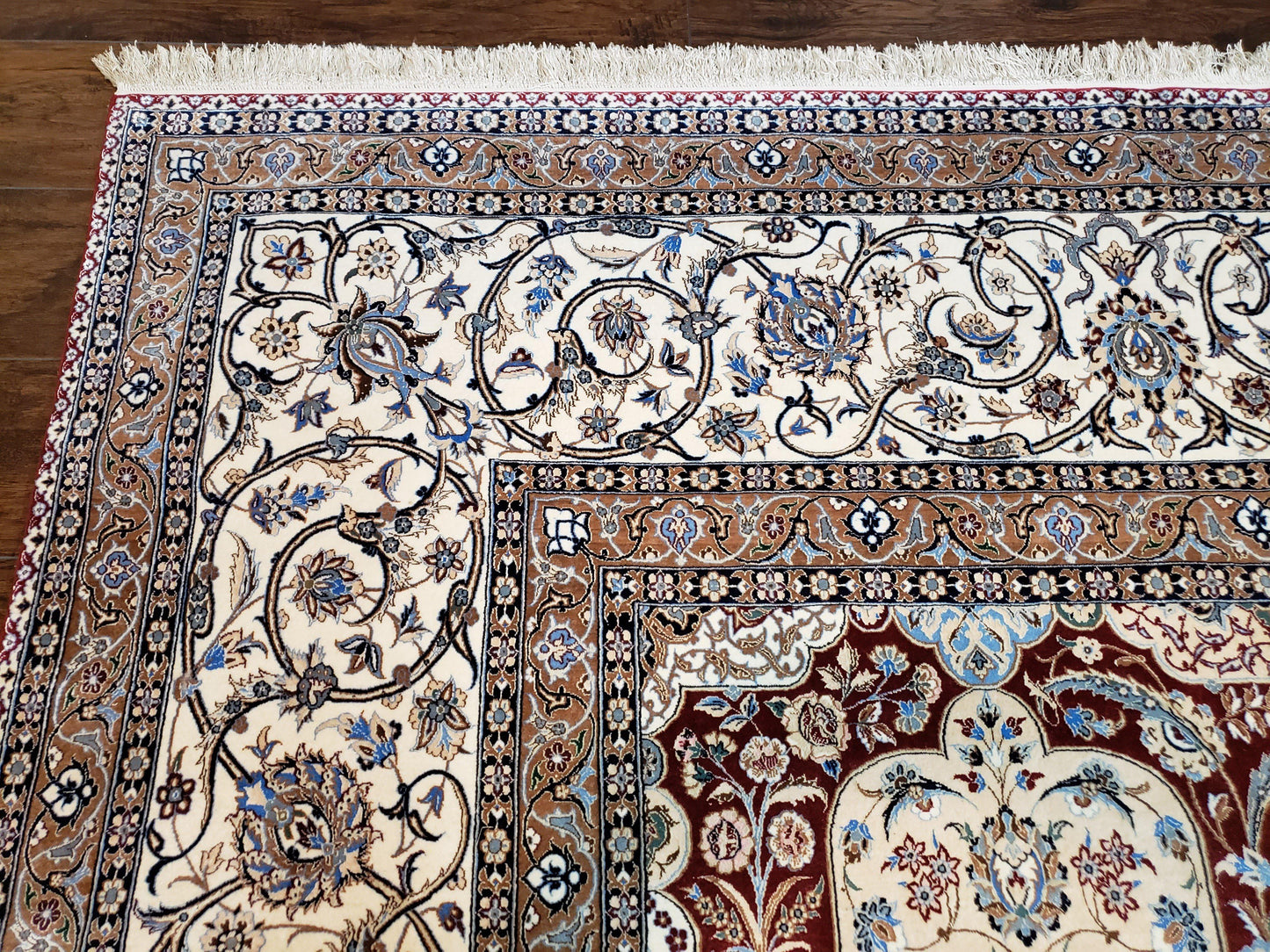 Persian Nain Rug 11x15 – Wool on Silk, Hand-Knotted, Signed Masterpiece - Nuvé
