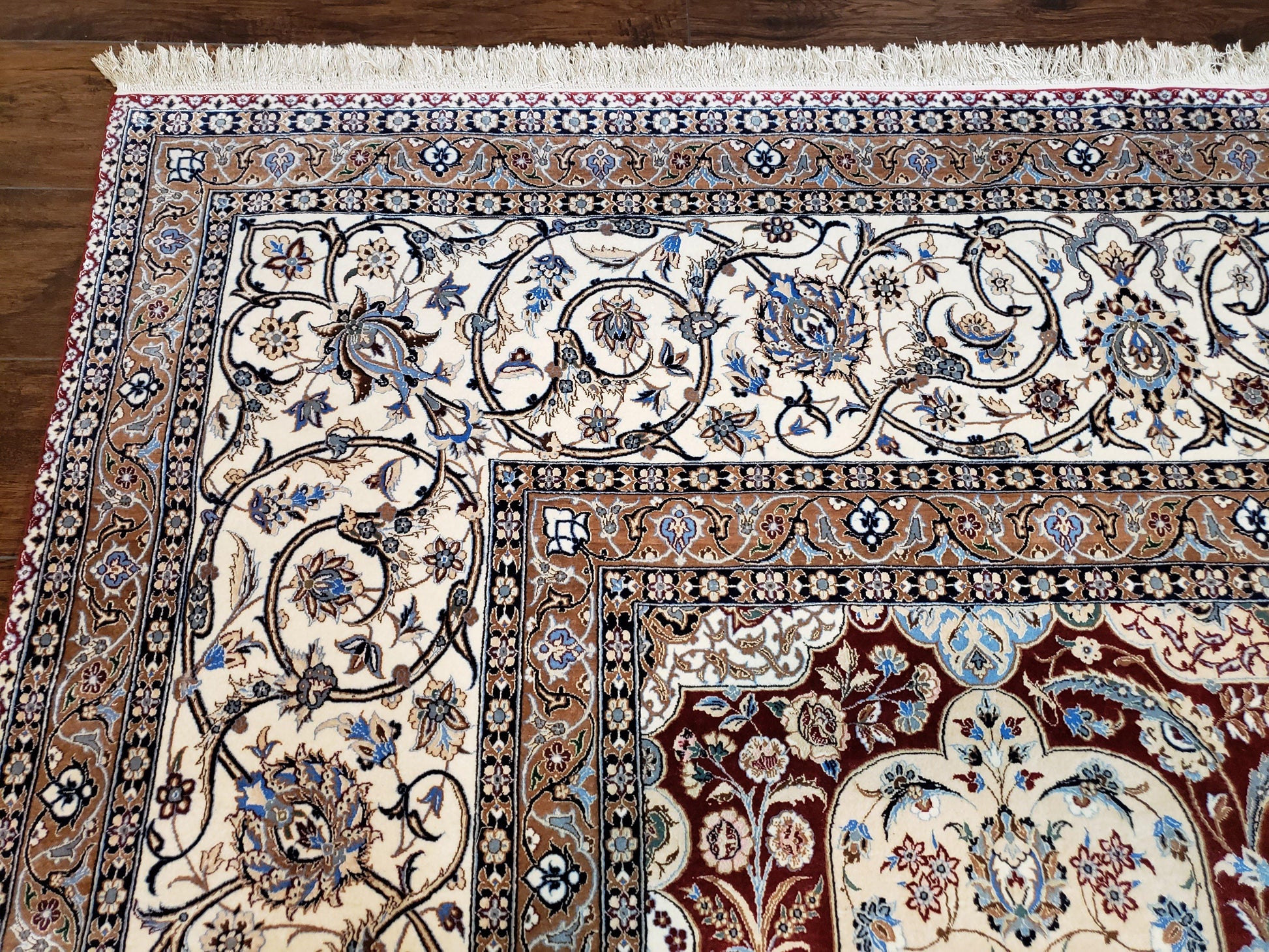 Persian Nain Rug 11x15 – Wool on Silk, Hand-Knotted, Signed Masterpiece - Nuvé