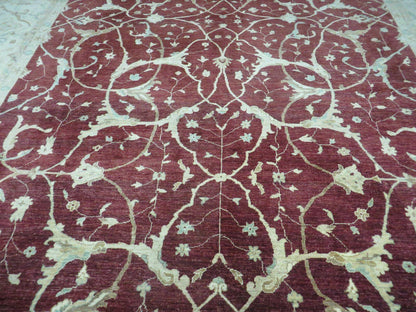 10' X 14' Vintage Handmade PESHAVAR CHOBI Pakistani Agra Wool Carpet Nice