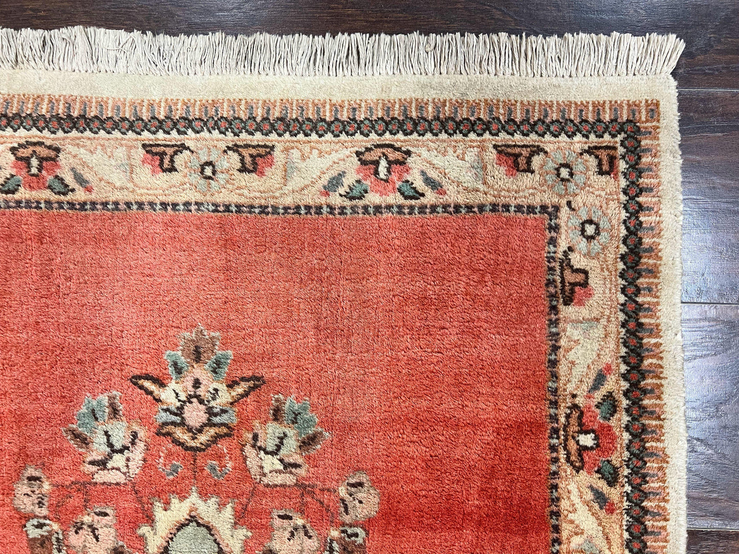 Persian Tabriz Runner Rug 3 x 12, Vintage Hand Knotted Wool Oriental Hallway Carpet, Light Red Beige Tan, Fine Weave, Semi Open Field, Traditional - Nuvé