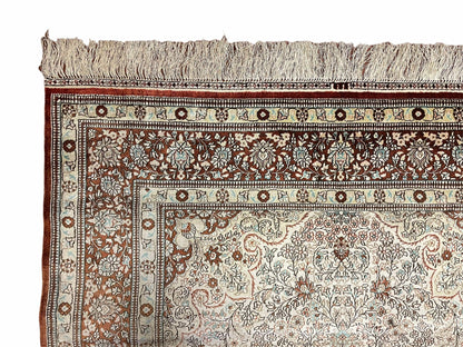 4' X 6' Vintage Fine Handmade Chinese Oriental Silk Rug 400 KPSI Wow - Nuvé