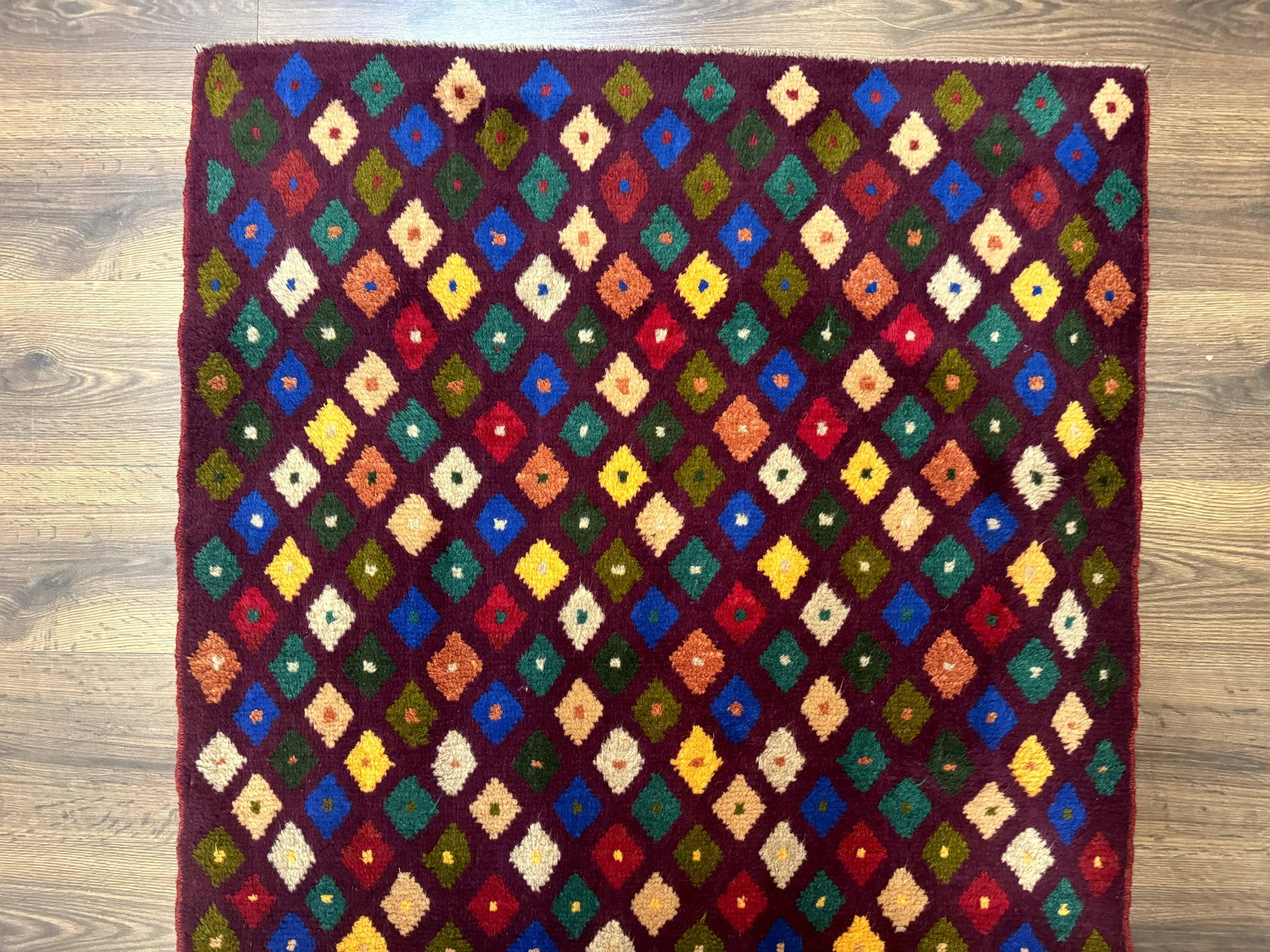 Balouch Rug 3x5, Afghan Rug, Purple-Maroon, Multicolor, Tribal Rug - Nuvé