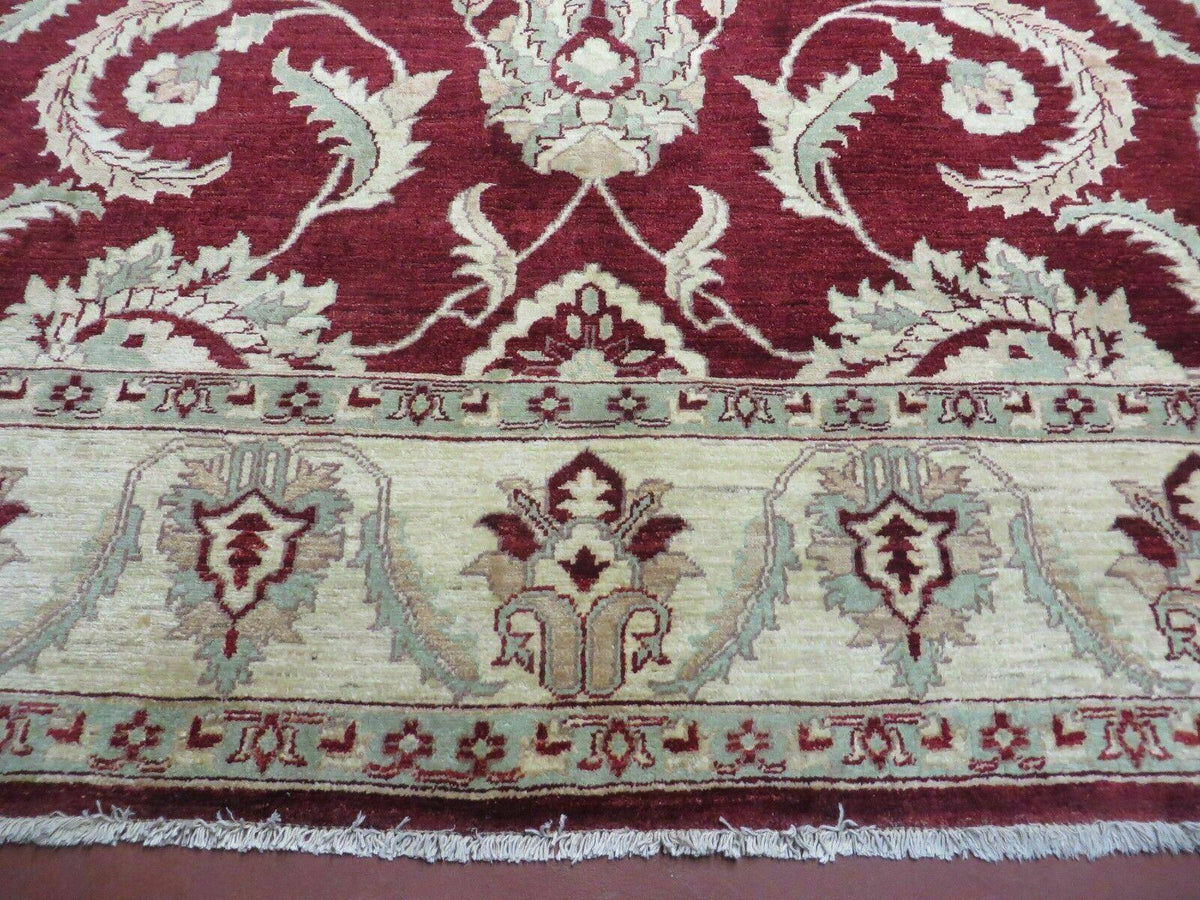 8' X 10' Vintage Fine Handmade Peshawar Agra Chobi Rug