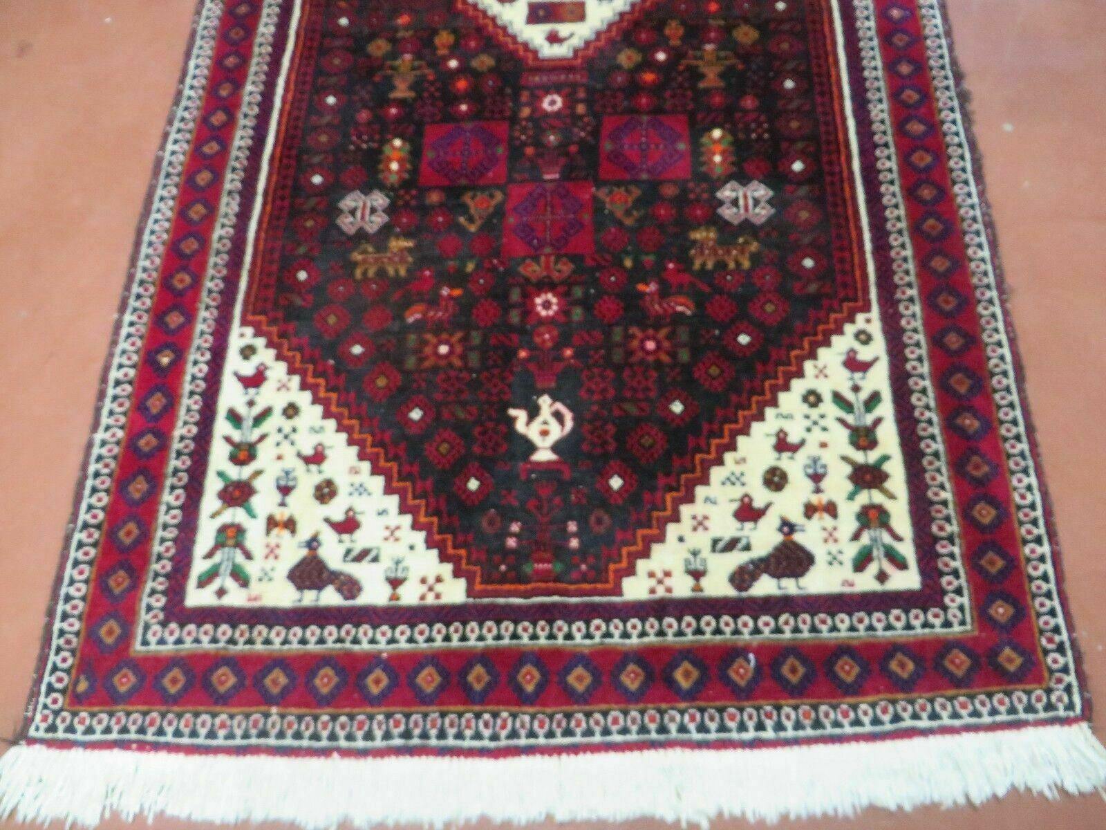 4' X 7' Vintage Handmade Indian Jaipur Rug Bird Carpet - Nuvé