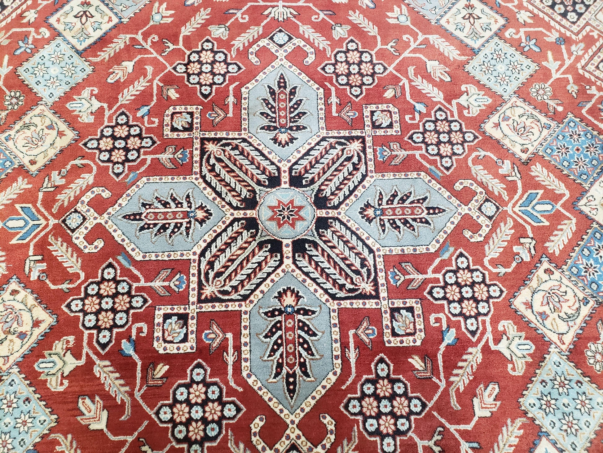 8 x11 Top Quality Veg Dye Turkish Carpet Decorative Handmade Geometric Area Rug - Nuvé