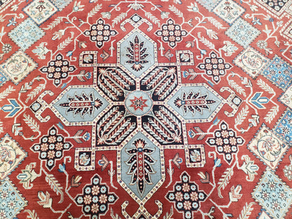 8 x11 Top Quality Veg Dye Turkish Carpet Decorative Handmade Geometric Area Rug - Nuvé