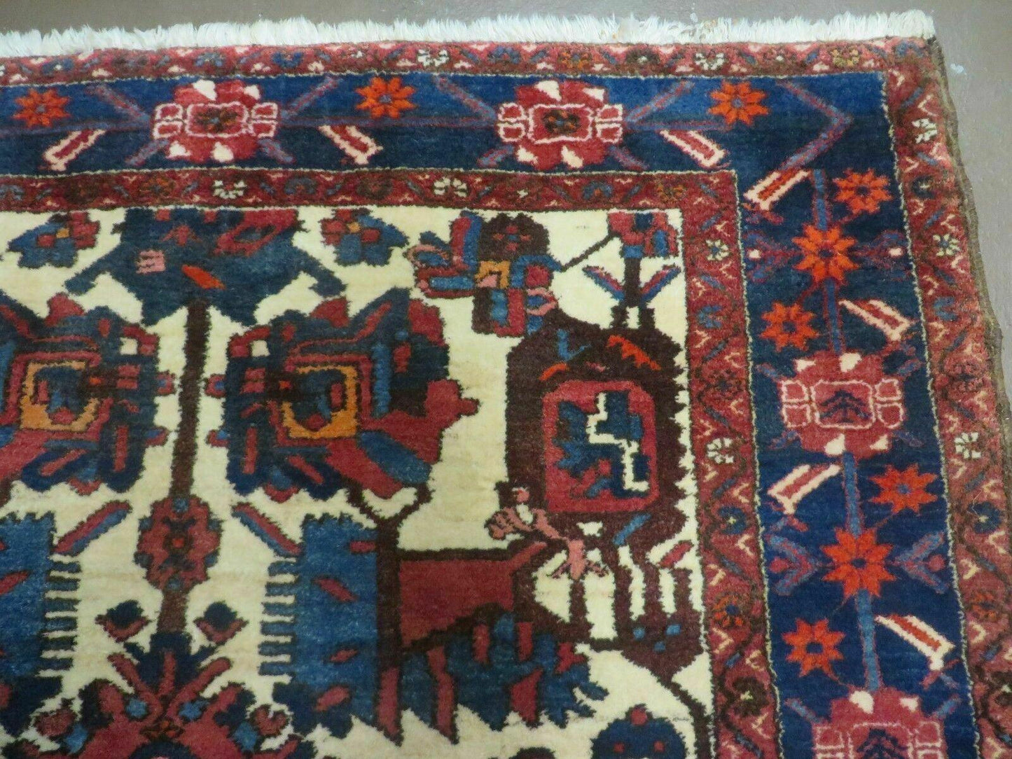 5.5' X 10.5' Antique Handmade Indian Floral Oriental Wool Rug Tribal Veg Dye Nice - Nuvé