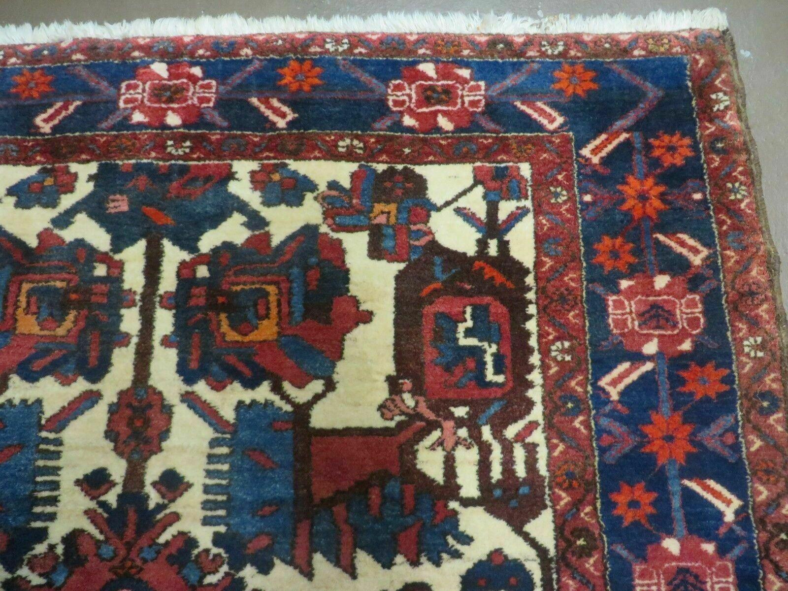 5.5' X 10.5' Antique Handmade Indian Floral Oriental Wool Rug Tribal Veg Dye Nice - Nuvé