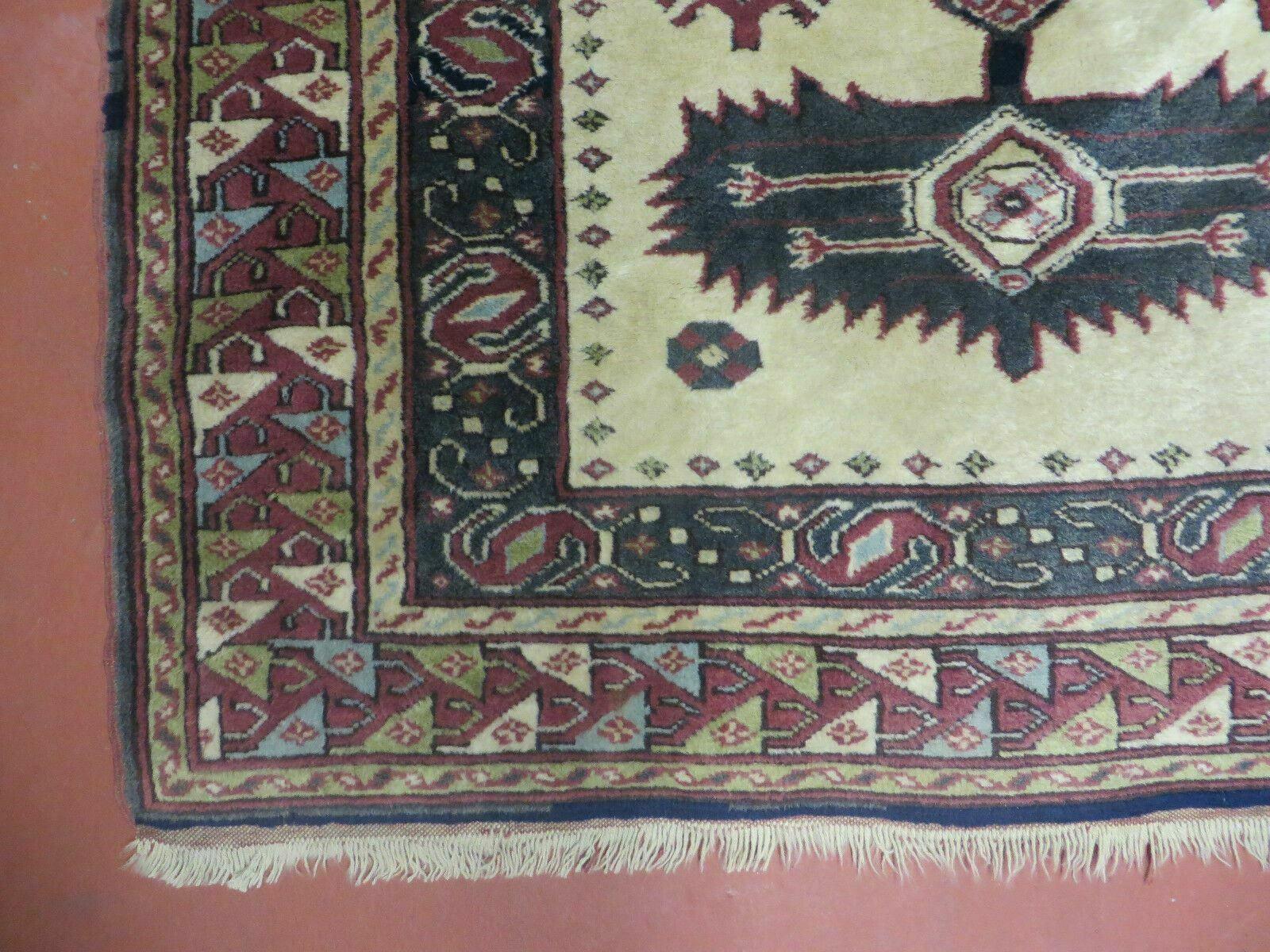3' X 4' Vintage Handmade Turkish Geometric Oriental Wool Rug Nice - Nuvé