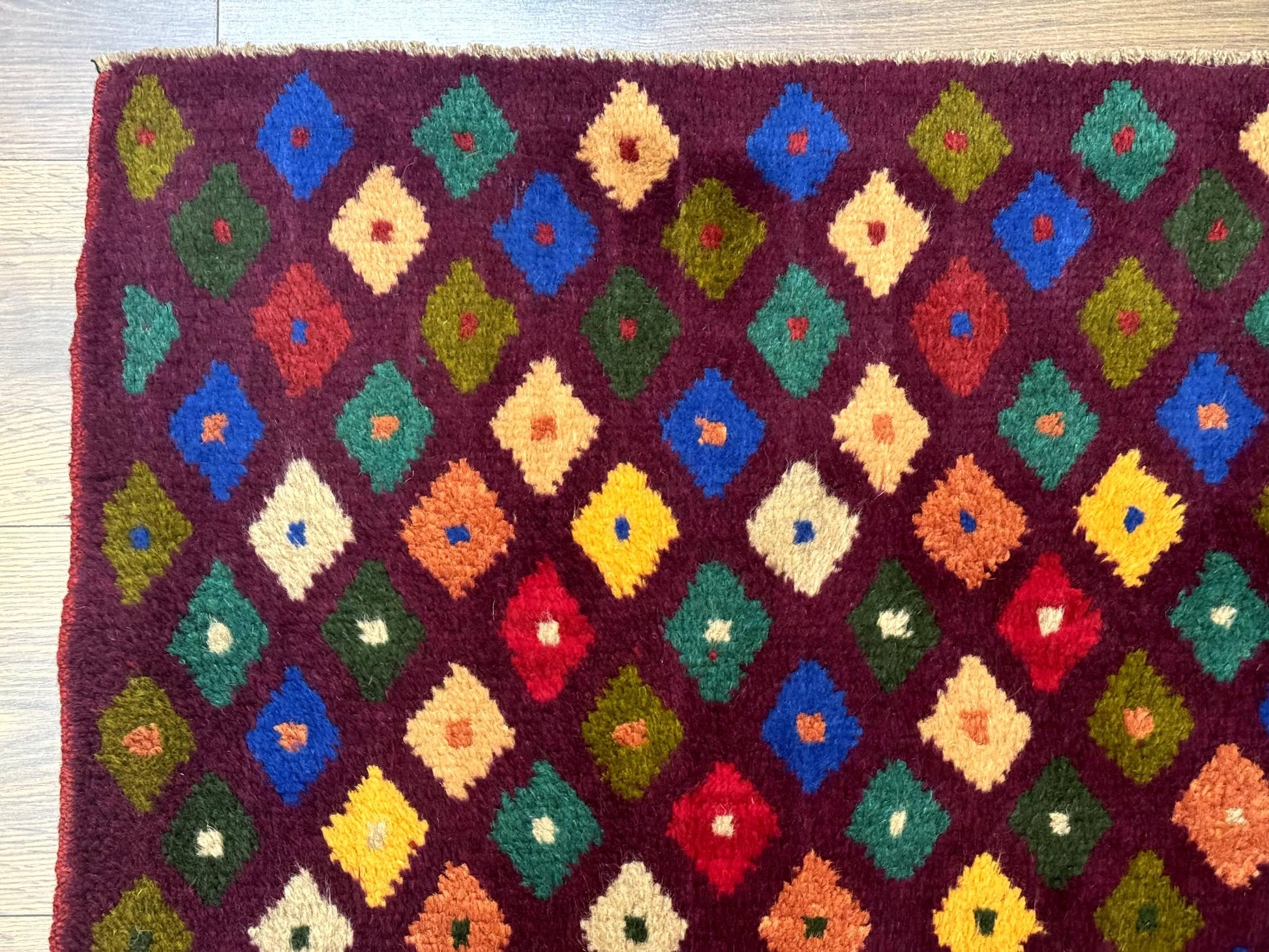 Balouch Rug 3x5, Afghan Rug, Purple-Maroon, Multicolor, Tribal Rug - Nuvé