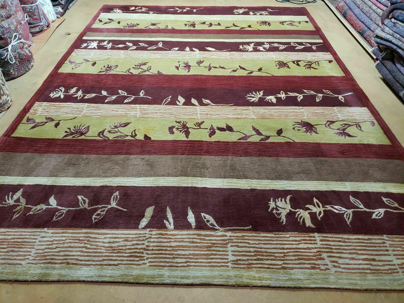 8' X 11' Tibetan Nepal Art Deco Hand Knotted Wool Rug Modern Contemporary Nice - Nuvé