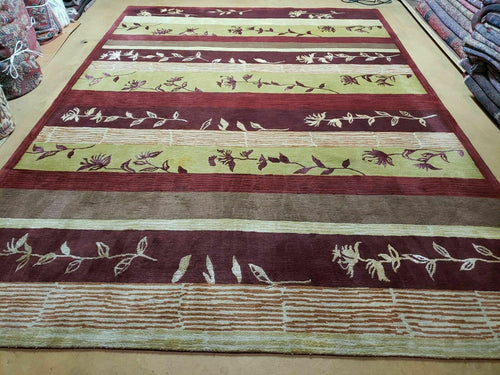 8' X 11' Tibetan Nepal Art Deco Hand Knotted Wool Rug Modern Contemporary Nice - Nuvé