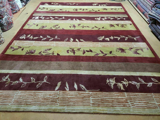 8' X 11' Tibetan Nepal Art Deco Hand Knotted Wool Rug Modern Contemporary Nice - Nuvé