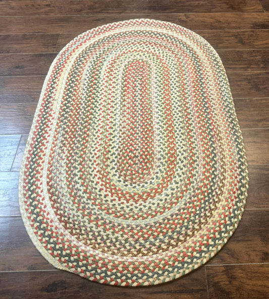 Braided American Oval Rug 3x5, Multicolor, Hand Braided - Nuvé