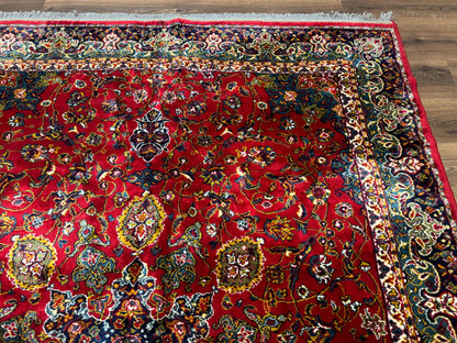 Red Persian Rug 6x9, Medallion Carpet, Ardebil Design, Vintage Belgium Power Loomed Carpet - Nuvé