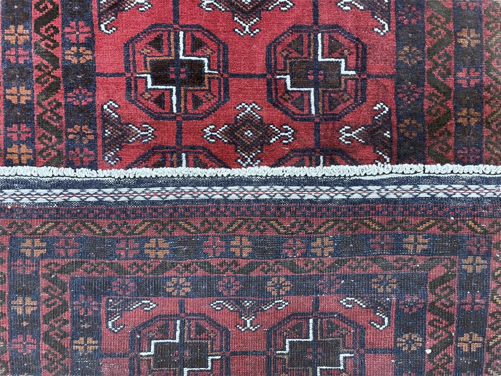 3 X 5 Vintage Handmade Tribal Wool Rug Balouchi Rug Afghan Rug Red Beige Nice - Nuvé