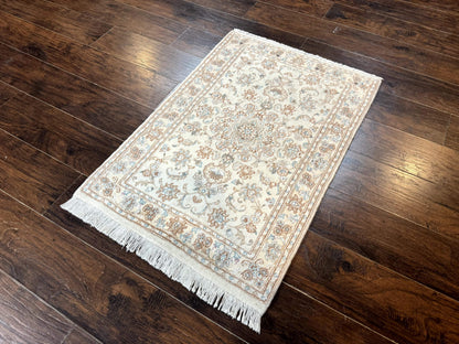 Small Persian Tabriz Rug 2.6 x 3.8, Vintage, Wool and Silk Highlights, Fine 225 KPSI - Nuvé