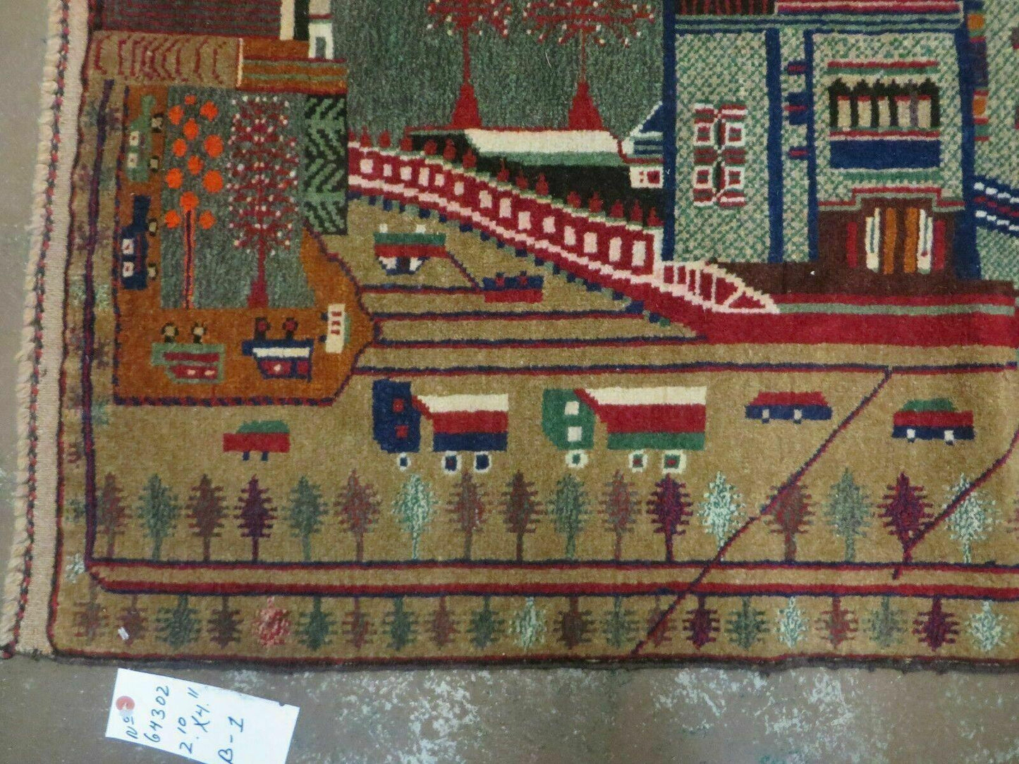 3' X 5' New Vintage Handmade Afghan Balouch Tribal Wool Pictorial Rug # 302 - Nuvé