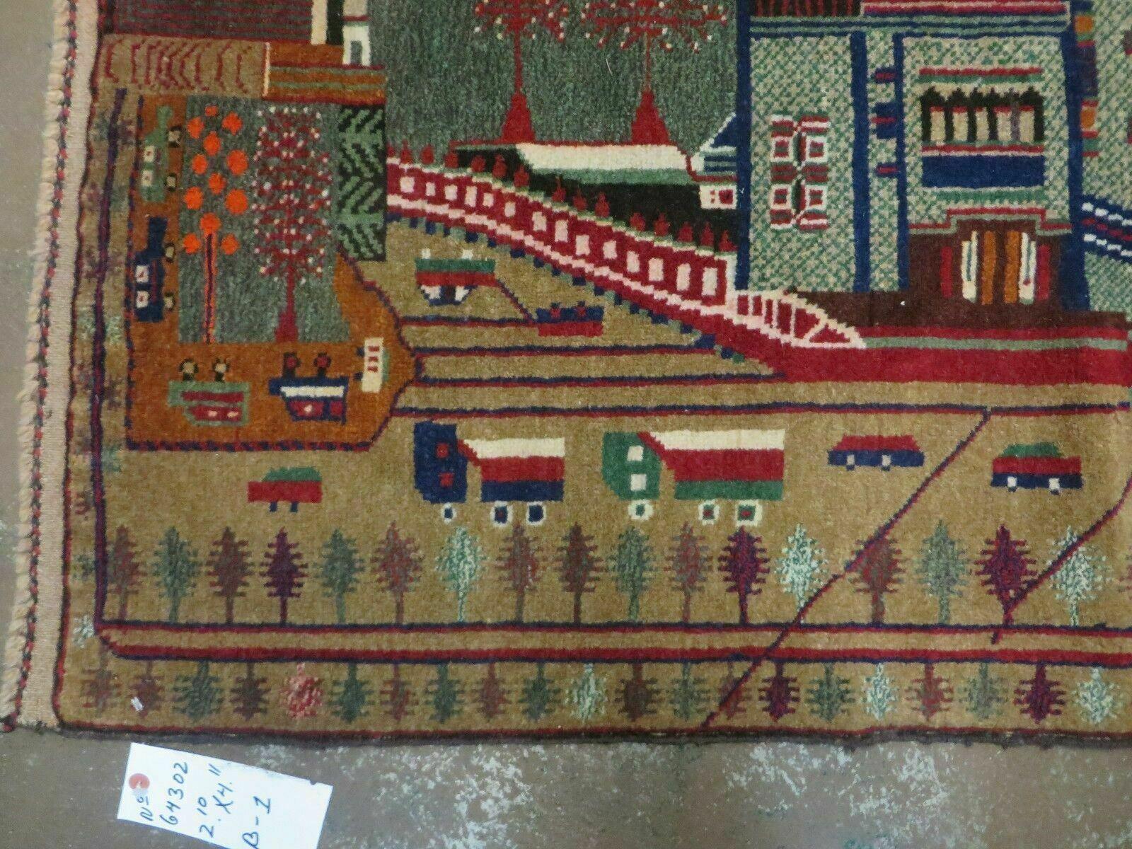 3' X 5' New Vintage Handmade Afghan Balouch Tribal Wool Pictorial Rug # 302 - Nuvé