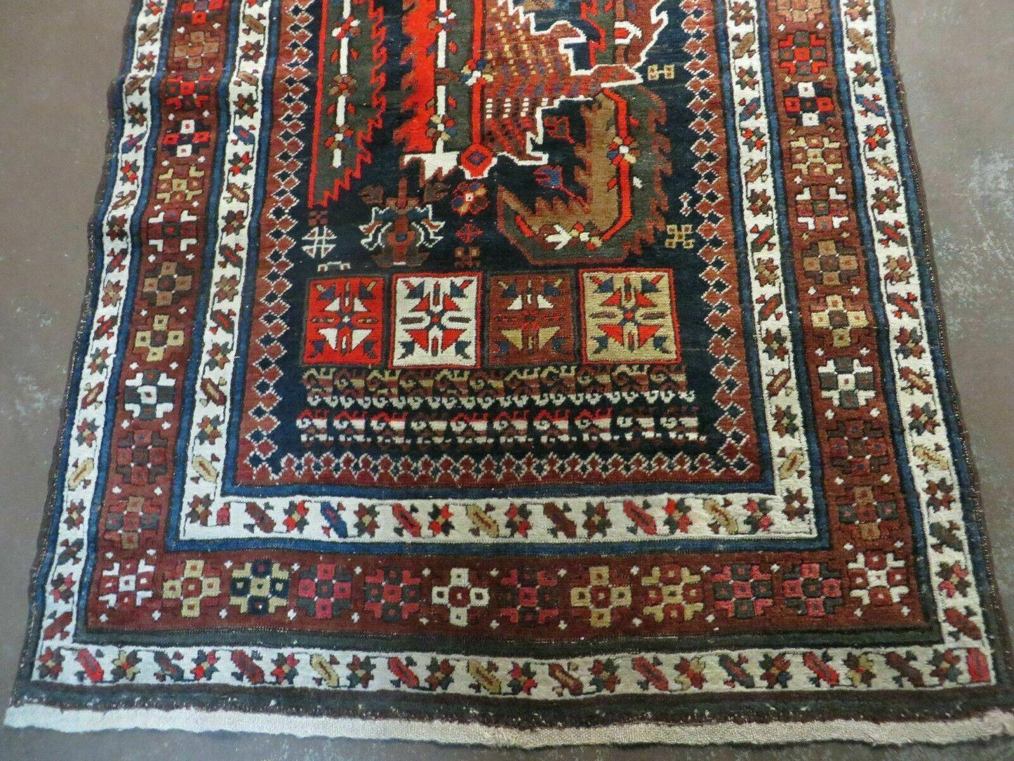 3' 7" X 14' Antique Handmade Caucasian Wool Rug Carpet Nice - Nuvé